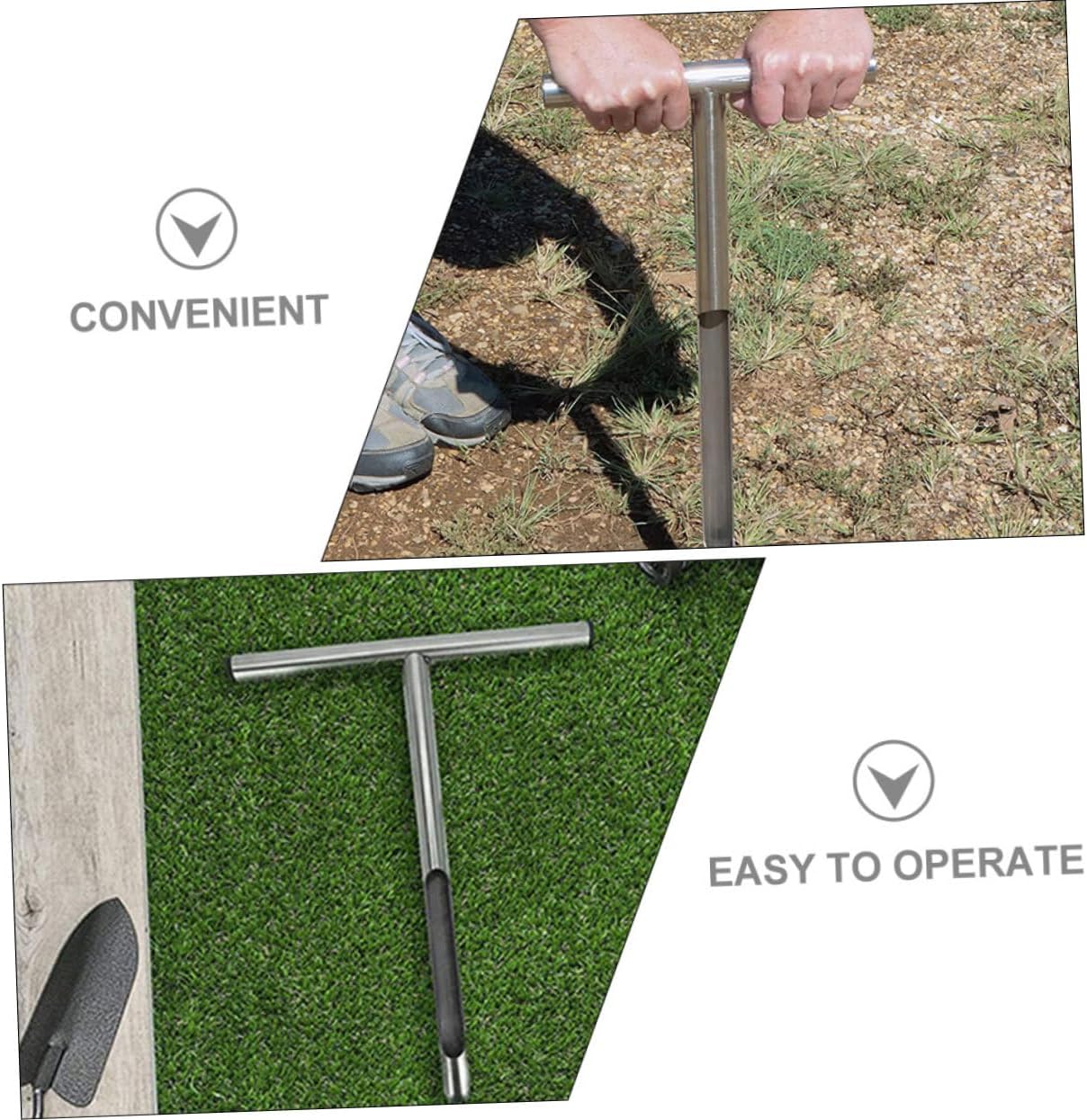 BESPORTBLE Stainless Steel Soil Probe Sampler Tool Lightweight Handle for Easy Soil Testing Gardening Agriculture and Lawn Care Durable Material for Reliable Sampling
