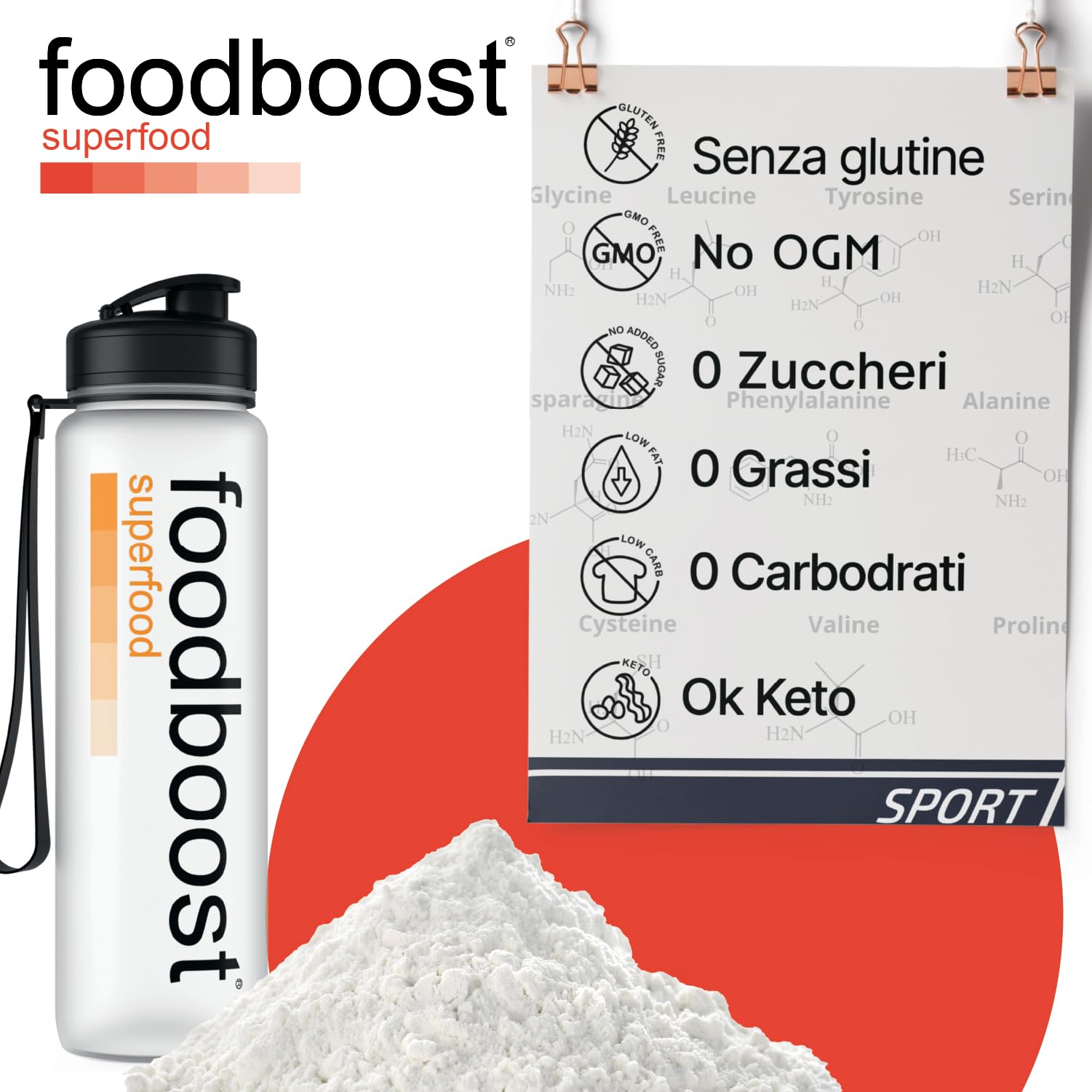 Taurina pura in polvere 500 g foodboost - Ø additivi, dosatore - ipertrofia muscolare - libido - vista, marchio di fiducia italiano, integratore taurina pre workout/post workout - 500 DOSI