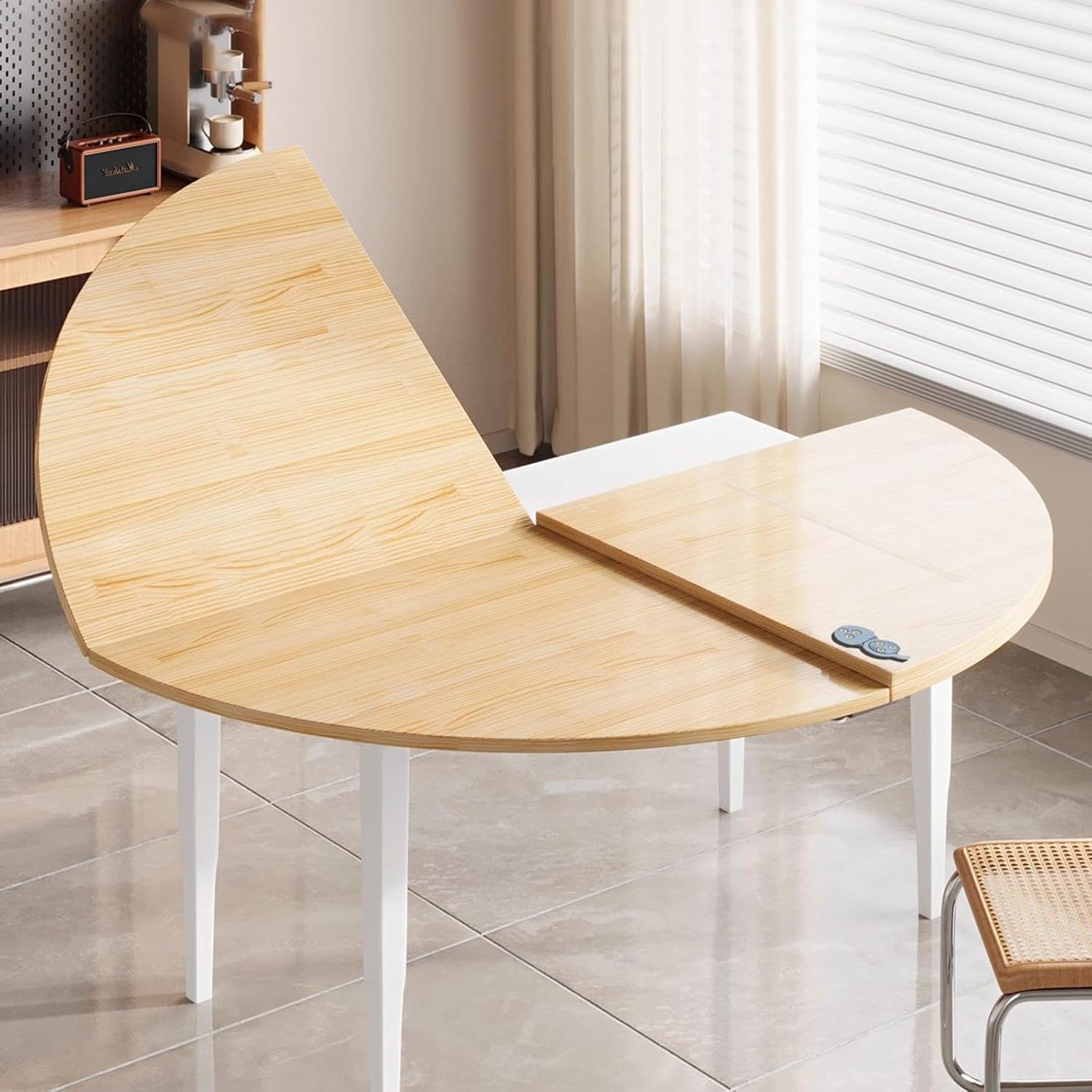 Large Round Foldable Table top,Wooden Table top Extender,Foldable Tables top Extender,Outdoor Tables top,Household Dining for Weddings,Party Events(55in)