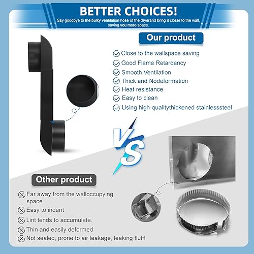 Miniatura 3 de Ventilación de secadora de periscopio mejorada OEM (DIY), diseño de 6.5 y 12 pulgadas, longitud ajustable para espacios reducidos, ventilación