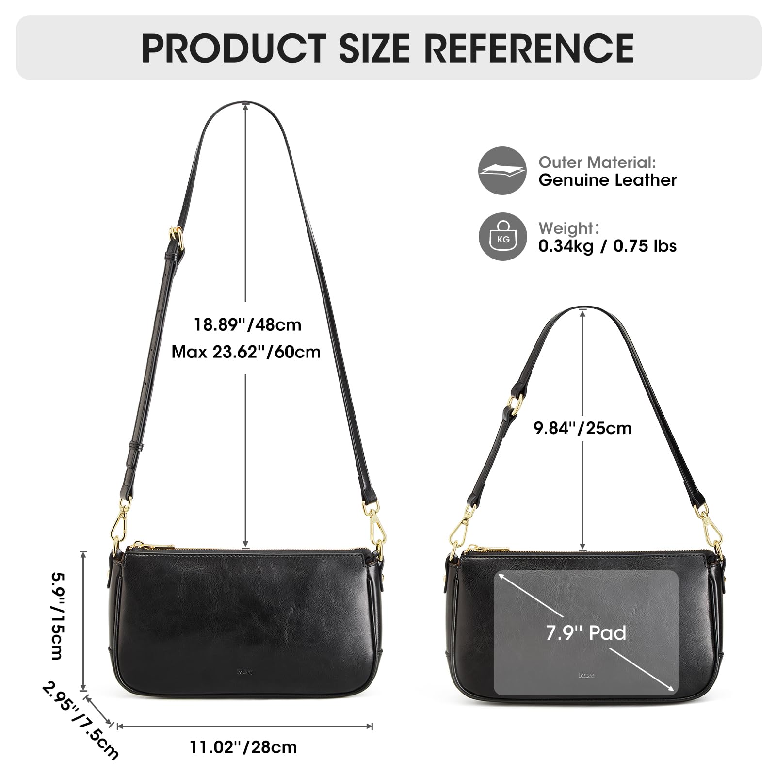 Kattee Handtasche Damen Klein, Umhängetasche Damen aus Echtem Leder, Crossbody Bag Damen, Retro Mini Hobo Bag für Dating Party Einkaufe