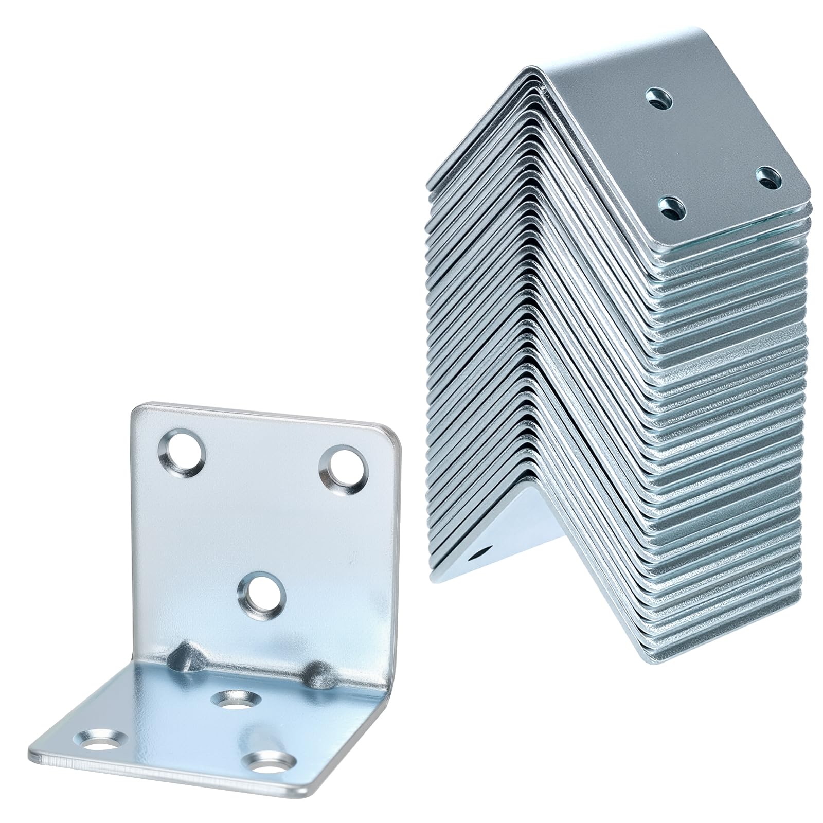 JIAYUET 30 PCS 40mm Right Angle Bracket, L Corner Braces Brackets Plates for Wood, Furniture, Framing, Cabinets