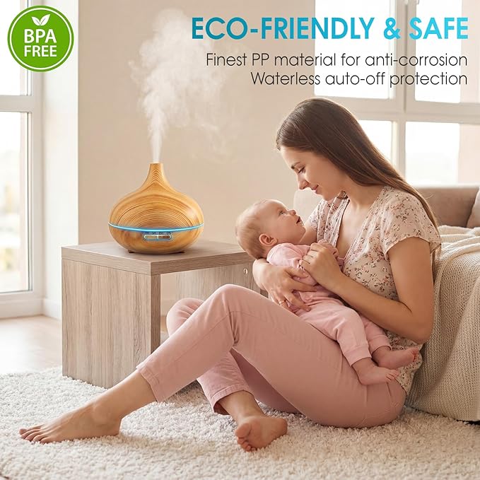 Difusor de Aromas Recargable ZEBIAO 450ml con Control Remoto y Luz miniatura 8