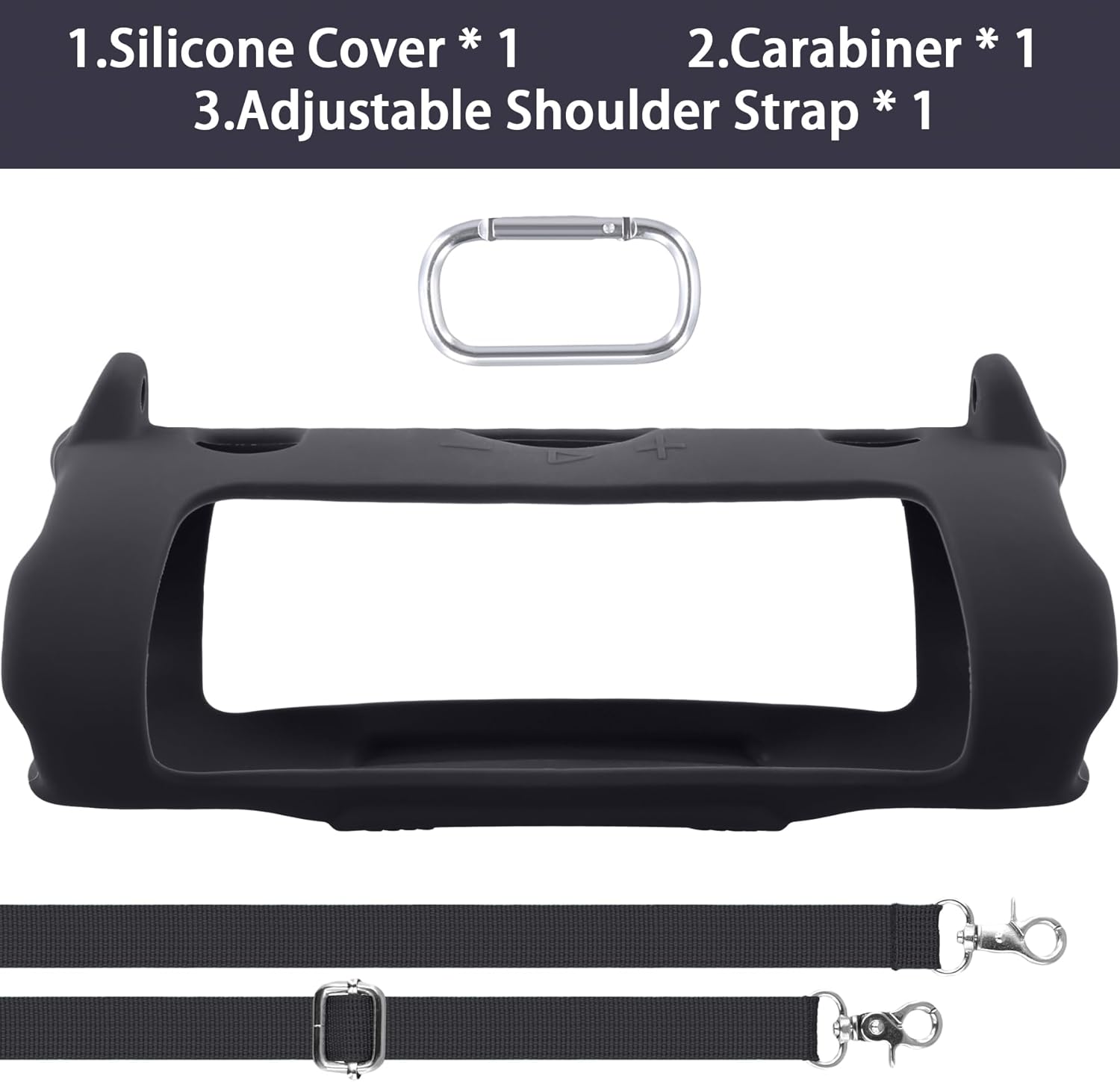 khanka for JBL Charge 6 Waterproof Portable Bluetooth Speaker Silicone Case,Soft Protective Sleeve Cover with Shoulder Strap for JBL Charge 6 Speaker (Black) - Image 8