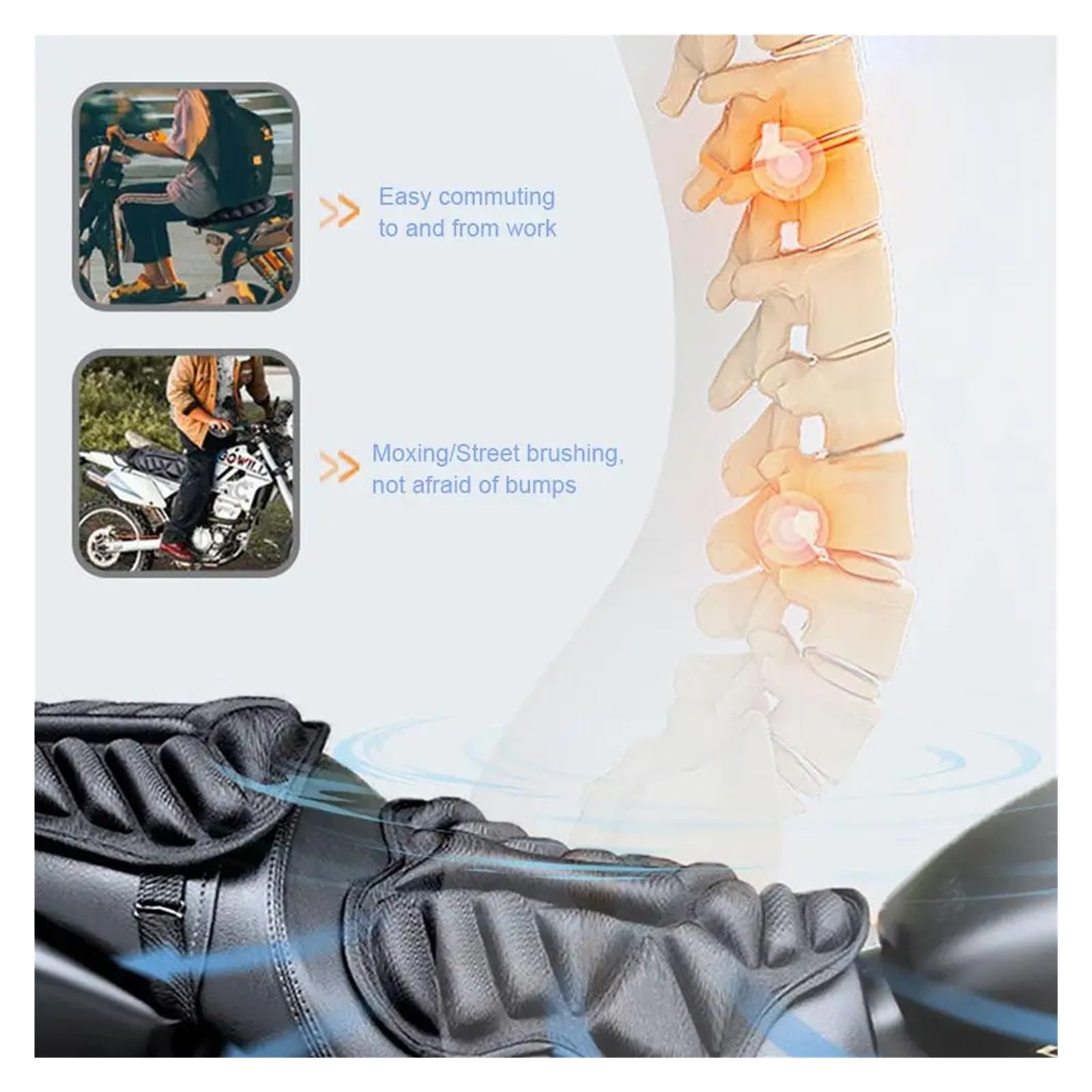 Cuscino Per Sella Moto 3D Per Passeggero, Cuscino Per Sella Bici, Cuscino D'aria Assorbente Resistente All'acqua, Protezione Per Sella Cuscino sedile