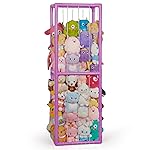 Trycooling Stuffed Animal Storage Zoo Stuffed Animal Holder Space Save Vertical Stuffed Animals Storage PVC with Elastic Band and Net for Playroom Birthday Gift for Bedroom Nursery (Purple 1)