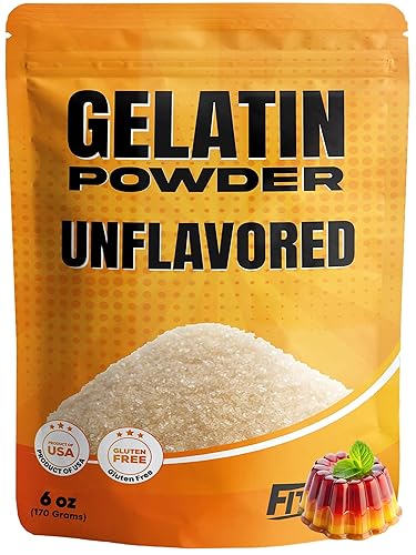 Gelatin Powder Unflavored 6 oz - Bulk Bag - Gelatina Sin Sabor en Polvo - Product of USA - Perfect for Desserts, Baking & Cooking - Supports Hair,