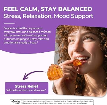 Saffron Supplements Gummies for Adults Kids, 88.5mg Saffron Extract, 2 Pack | Saffron Extract with Magnesium, Ashwagandha, L-Theanine, Rhodiola, Rosemary, B6, B12 for Happy Mood, Calm, Focus, Cognition