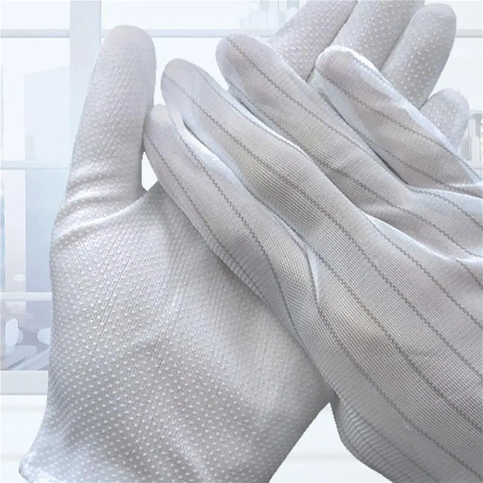 10 Pcs Anti Statische Handschuhe Dünne Schutz Weiß Leitfähigen Faser Leichte Arbeit Pc Gebäude Sicherheit Tankstellen Gewerbe, Industrie & Wissenschaft