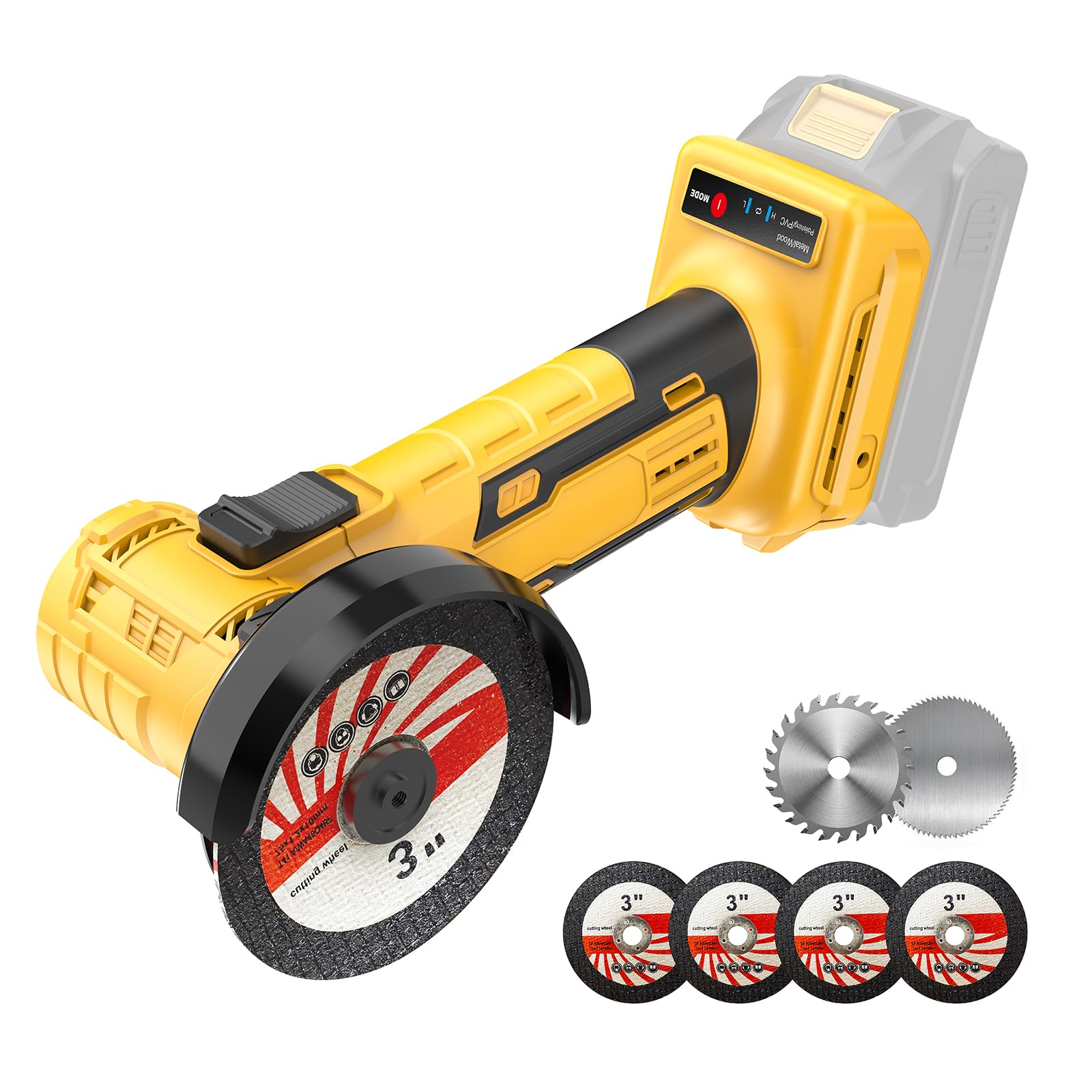 3" Mini Circular Saw Compatible With Dewalt 20V Battery(NO Battery) | 3" Mini Cut Off Tool with 2 Speeds,19000RPM Brushless Motor,and 6 Saw Blades for Metal/Wood/Plastic