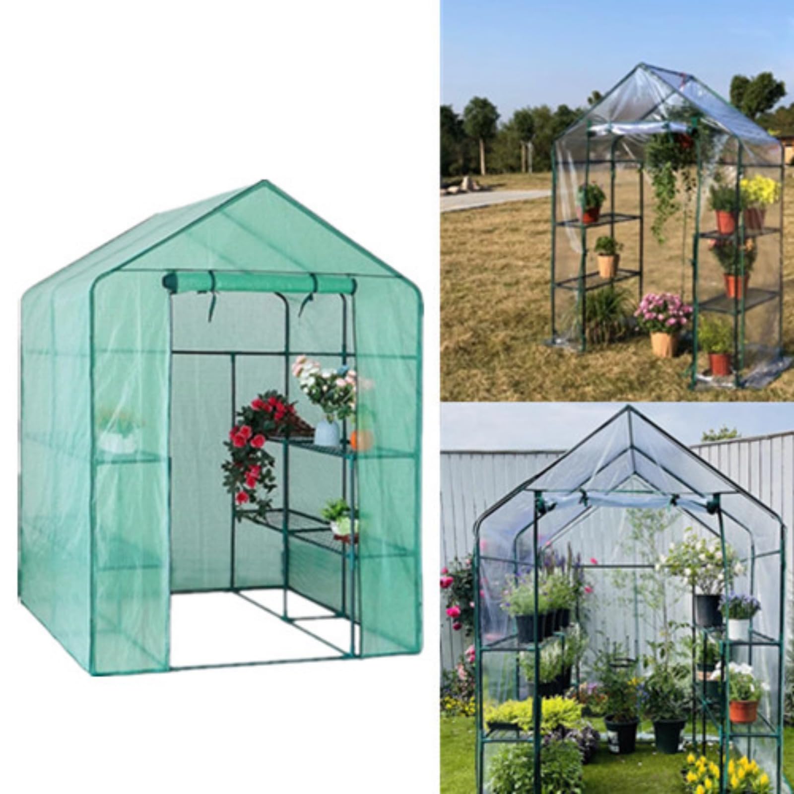 Générique - Funda de repuesto para invernadero, de PVC transparente e impermeable, tienda de jardín, invernadero, transparente, funda de repuesto para invernadero, 143 x 143 x 195 cm