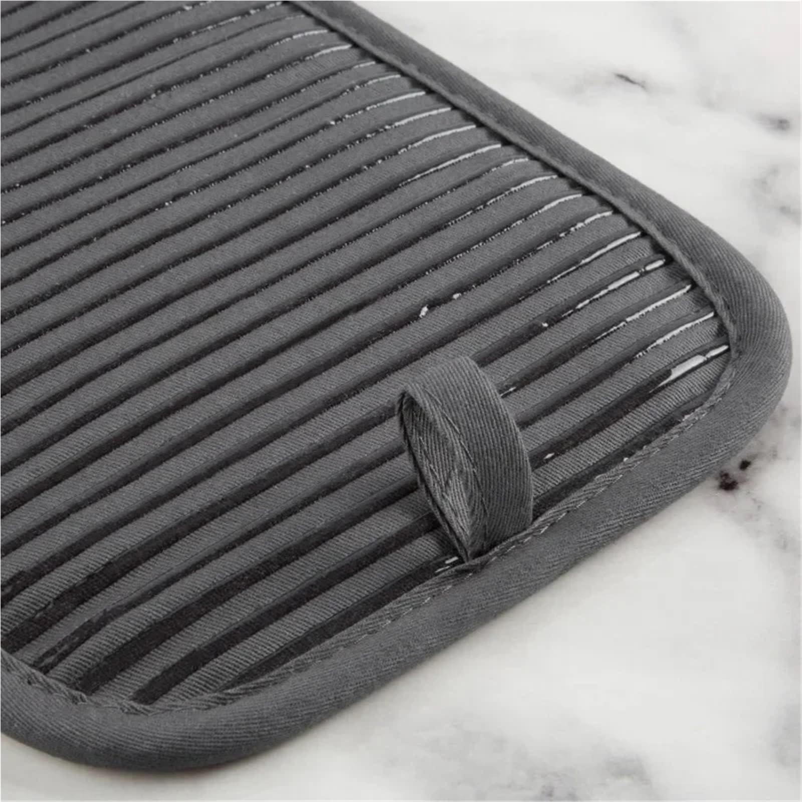 Gants De Four Gant de four matelassé en coton éponge, manique résistant à la chaleur, 16"x26", 7"x13" et 7"x10", gris Pour La Cuisson