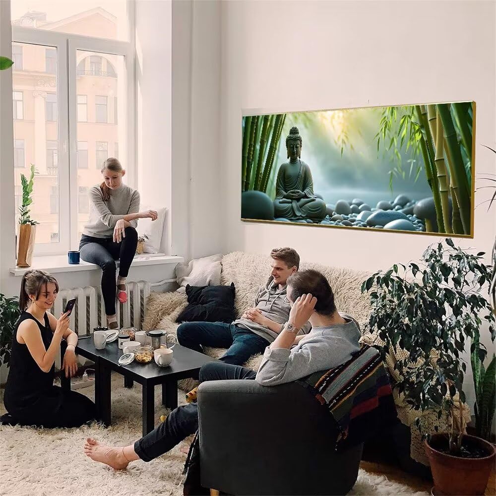 Malen Nach Zahlen Erwachsene xxl, Paint by Numbers Malen Nach Zahlen Zen Bambus, DIY Geschenk Art mit Pinseln und Acrylfarben Handgemalt Ölgemälde Leinwand für Home Décor, Ohne Rahmen 80x160cm W-609
