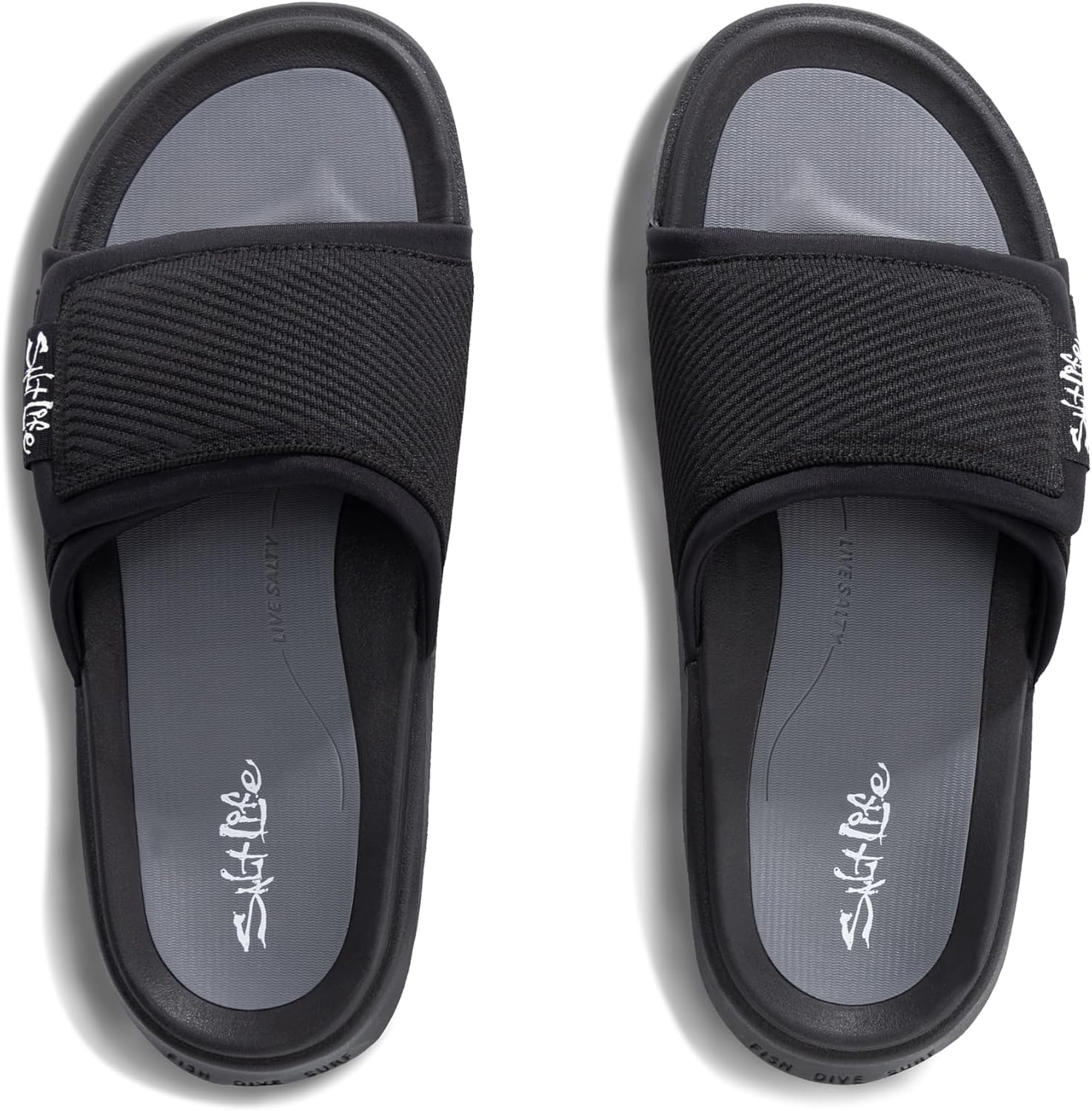 Salt Life Men’s The Breakwater Slide Sandal – Woven Fabric Upper, EVA Midsole, Rubber Outsole for Coastal Comfort