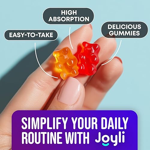 Miniatura 7 de JOYLI - Paquete de gomitas de magnesio y ashwagandha, veganas sin azúcar con glicinato de magnesio y raíz de ashwagandha, apoyo diario para el