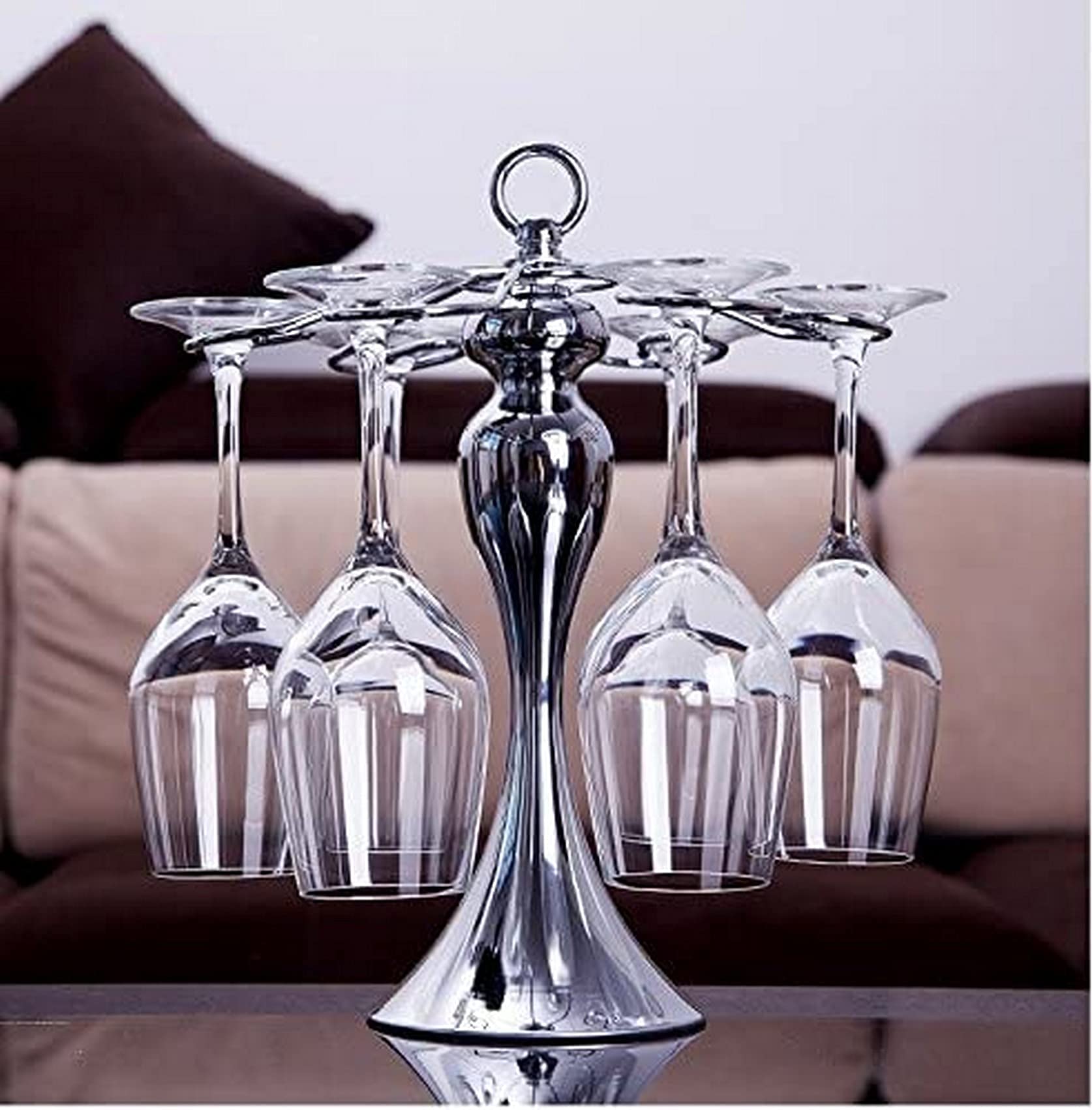 Porte-verre à vin créatif inversé gain de place pour 6 rangées