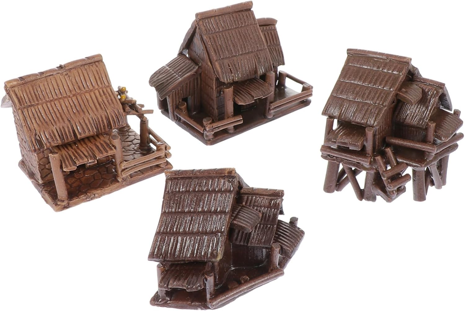 IMIKEYA 4pcs Micro Landscaping House Landscape Ornament Mini Cottage Bonsai Small House Adornment Small Model