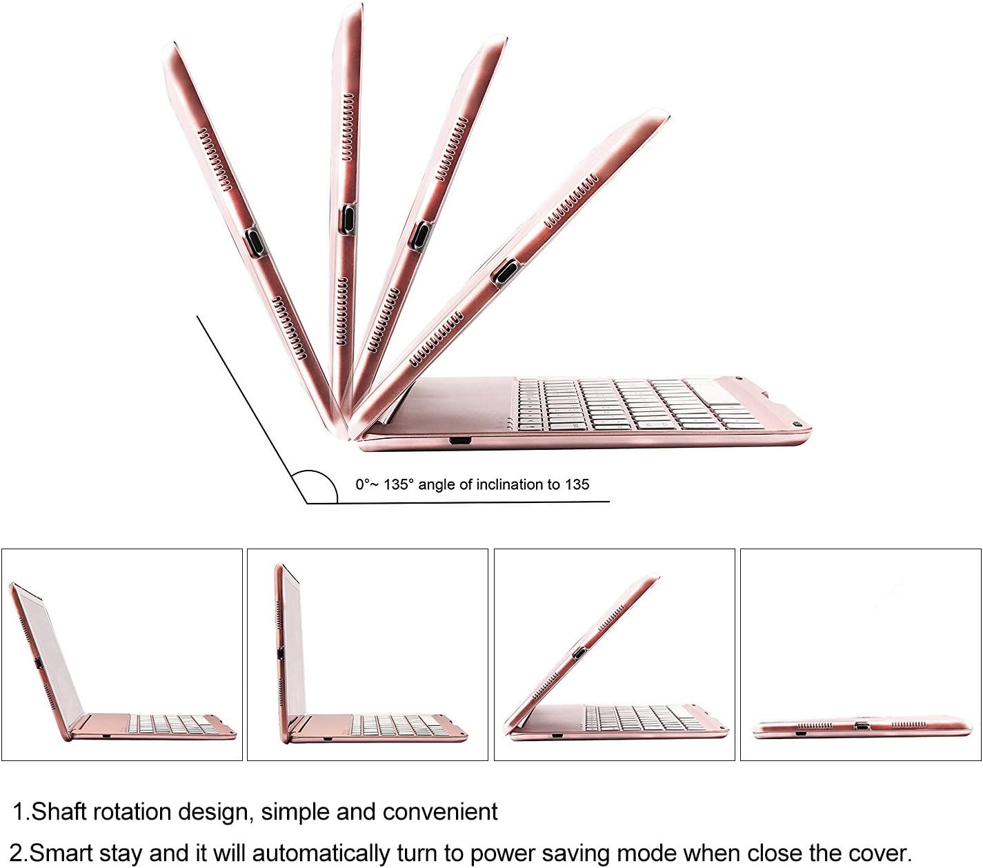 2018 iPad Pro 12.9 3rd Gen Keyboard Case, IEGROW Auto Wake/Sleep Smart Folio Protective Case and Keyboard for iPad Pro 12.9 A1876 / A1895 / A1983 (White)