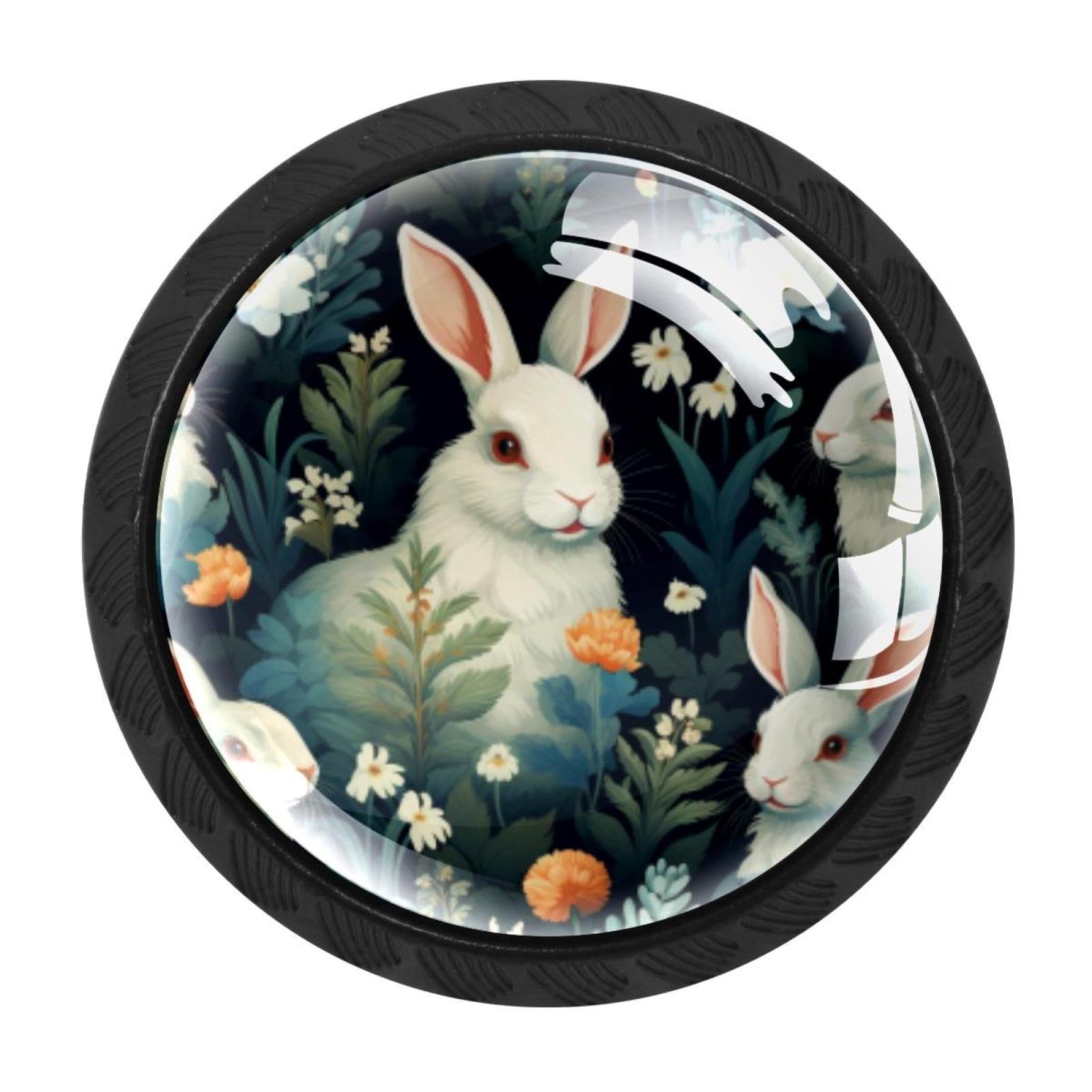 Chenzzzz Multicolored 09 4 Pack Rabbit Bunny Drawer Knob Cabinet Hardware