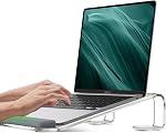 JCZT Support pour ordinateur portable en acrylique transparent, avec repose-bracelet, support ergonomique amovible Compatible avec tous les ordinateurs portables de 10-17'' MacBook Air Pro/HP/Dell/Lenovo