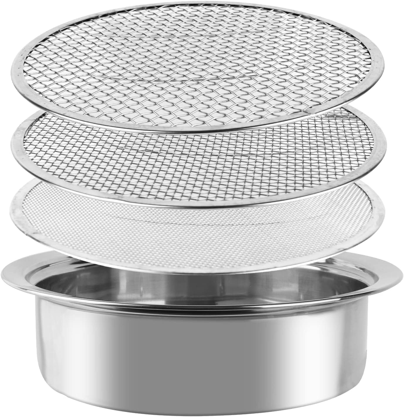 Dirt Garden Sieve Soil Sifter Stainless Stackable Sifting Pan Soil