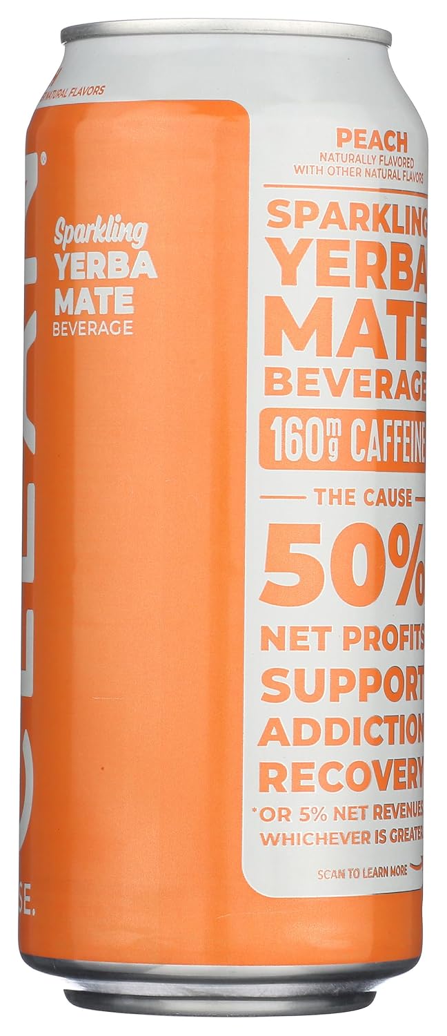 Clean Cause Yerba Mate Energy Drink, Peach, 16 oz