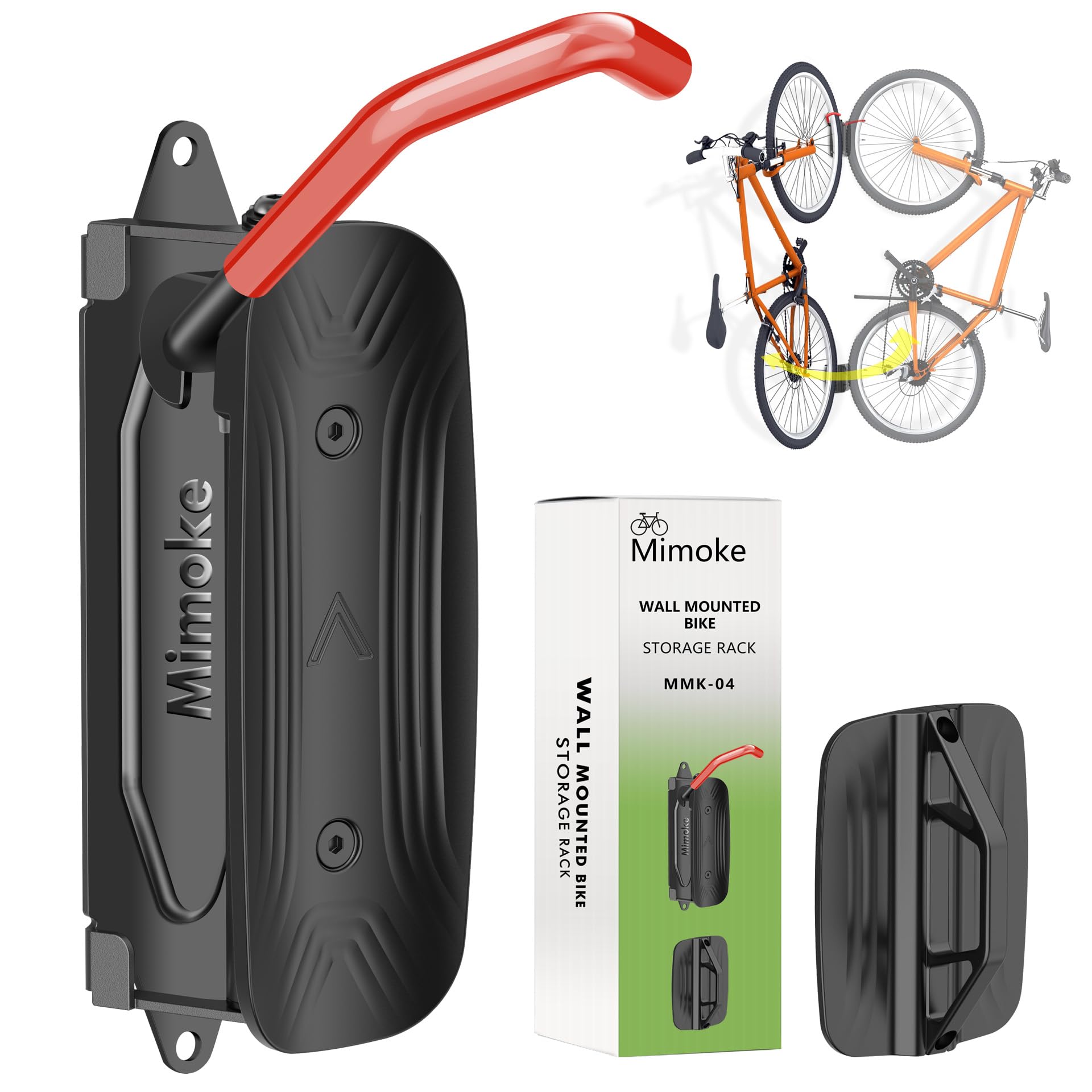 MonTEK - Soporte giratorio de pared para bicicleta, ganchos para cochera, soporte de pared