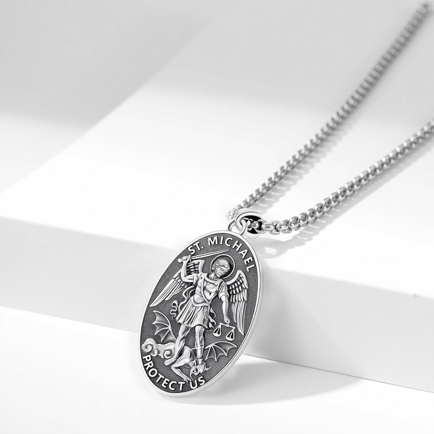 Saint Pendant Necklace S925 Sterling Silver Jewelry Religion Pendant for Women Men - Image 2