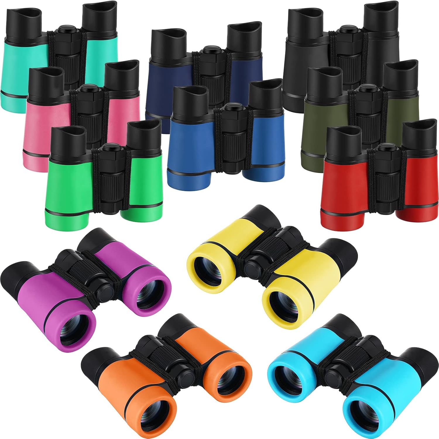 12 Pcs Binoculars for Kids Shock Proof Kids Binoculars