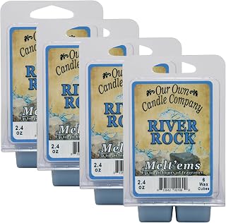 Our Own Candle Company Premium Wax Melt, River Rock Scent, Handmade in The USA, 24 Cubes (4 Pack, 9.6oz Total)