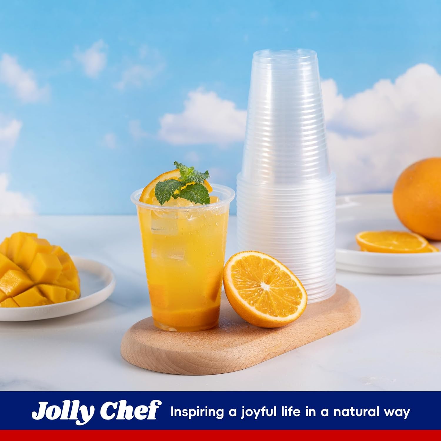 JOLLY CHEF 𝟏𝟐𝟎𝟎 𝐏𝐚𝐜𝐤 9 oz Clear Plastic Cups,9 Ounce Small Disposable Cups, Cold Party Drinking Tumblers for Tasting, Drinking and Party