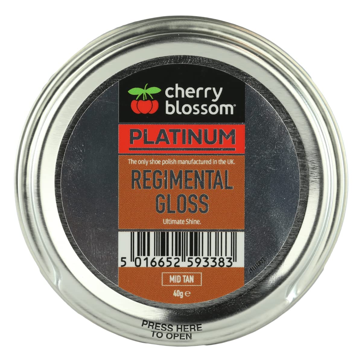 Cherry Blossom Regimental Gloss | Mid Tan | 40g | A high-shine polish for smooth leather