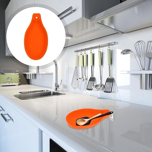 Miniatura 4 de Cabilock 2 piezas de soporte de cuchara de silicona utensilios de cocina de silicona espátula Turner titulares de sushi tazón de silicona cuchara