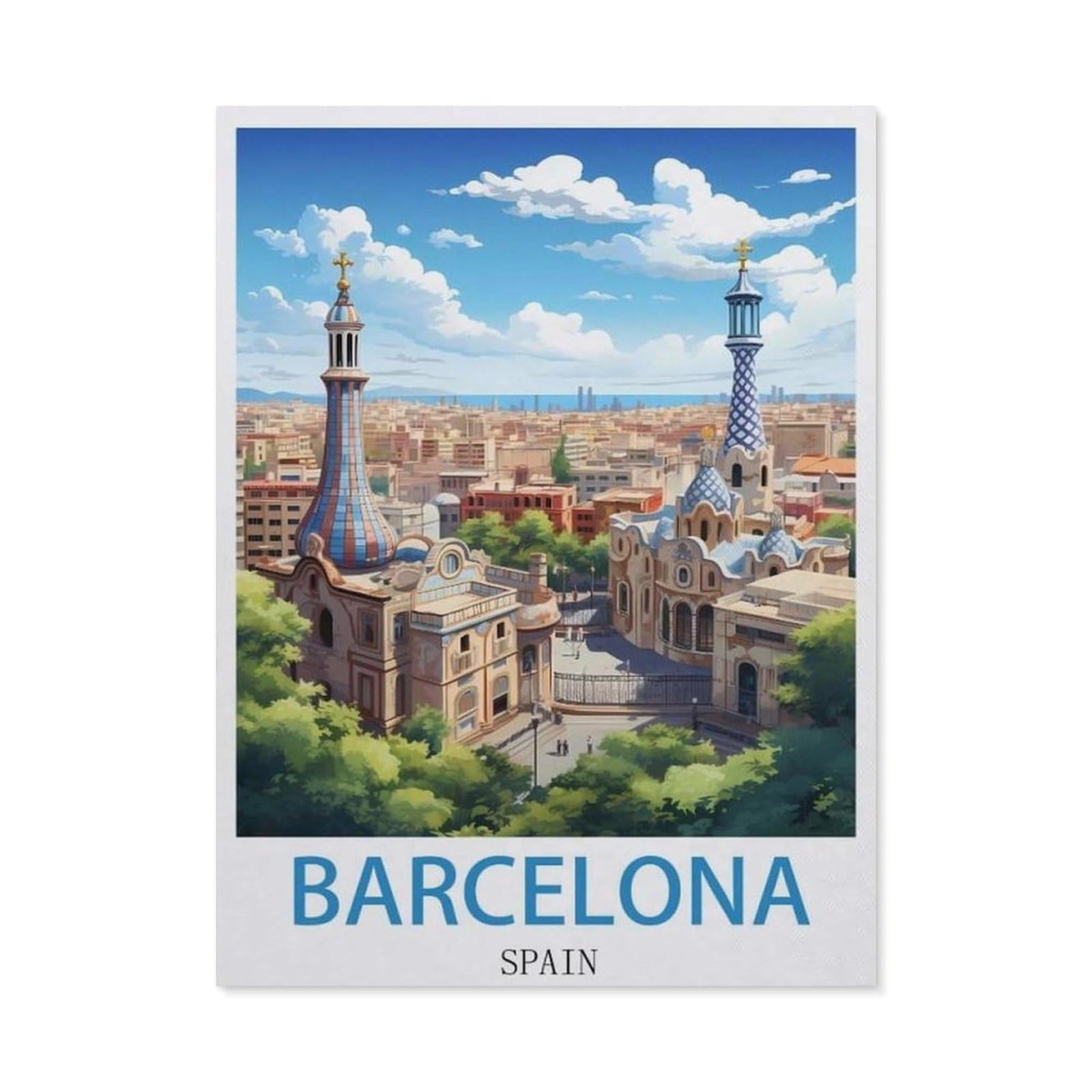 Funny Metal Tin Signs，Barcelona Spain(20x30cm）