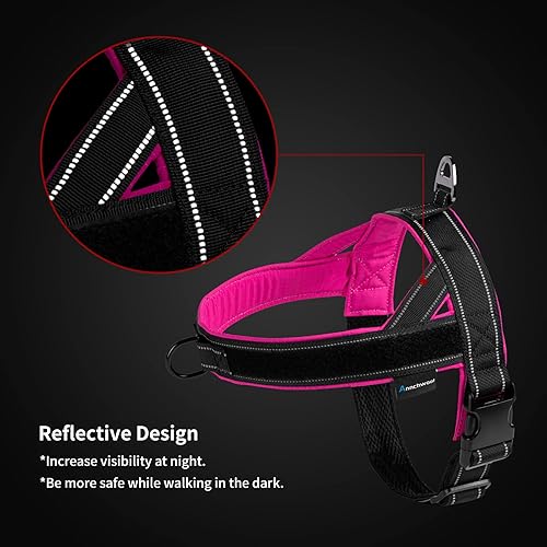 Miniatura 4 de Arnés para perro sin tirones con funda para Airtag y dos parches, ajuste rápido y arnés reflectante a prueba de escapes, arnés de chaleco fácil para