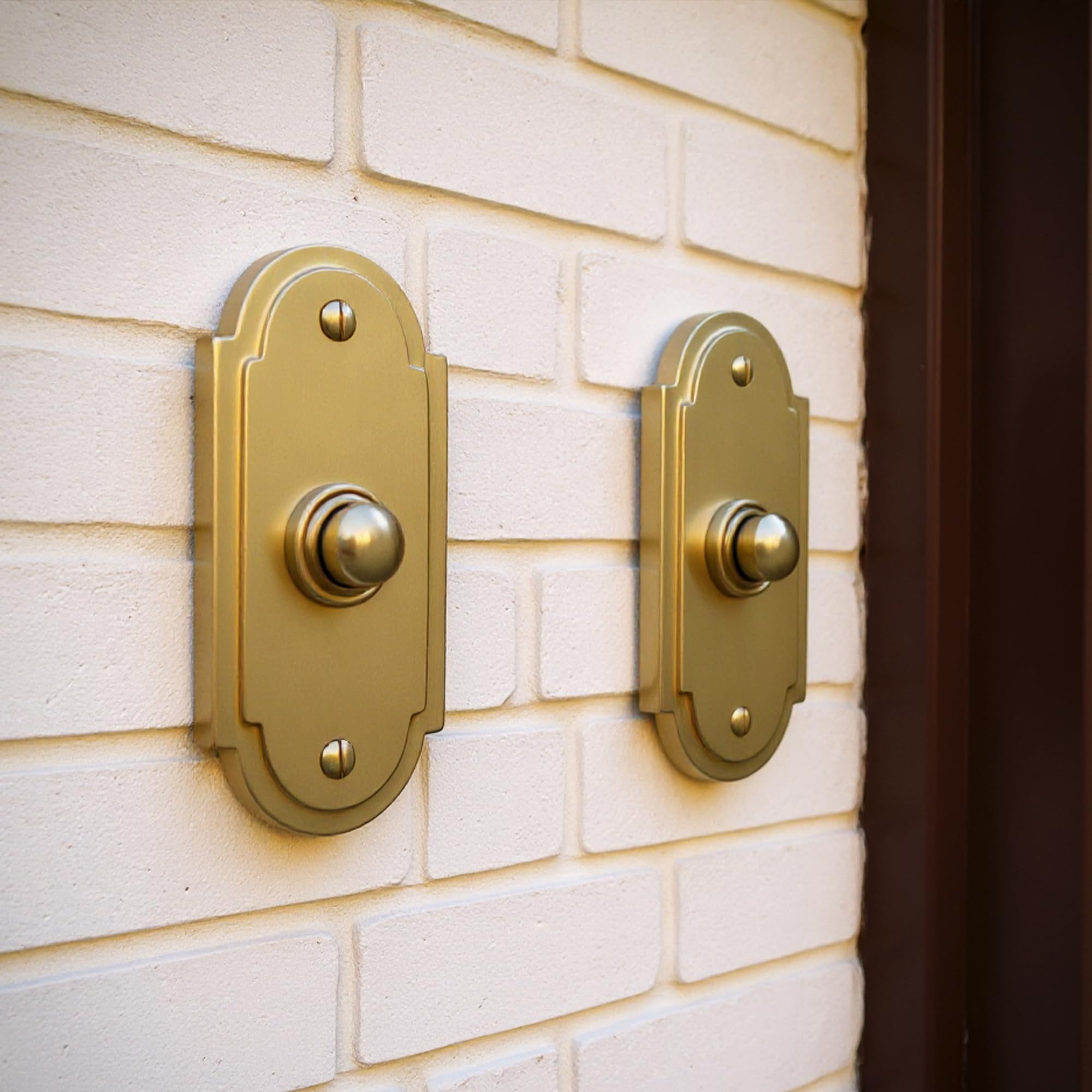 push bell  Renovators Supply Manufacturing Wired Brass Door Bell Push Button