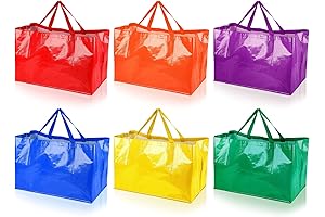 Shappy Jumbo-Sized Reusable Woven Grocery Bags with Sturdy Handles