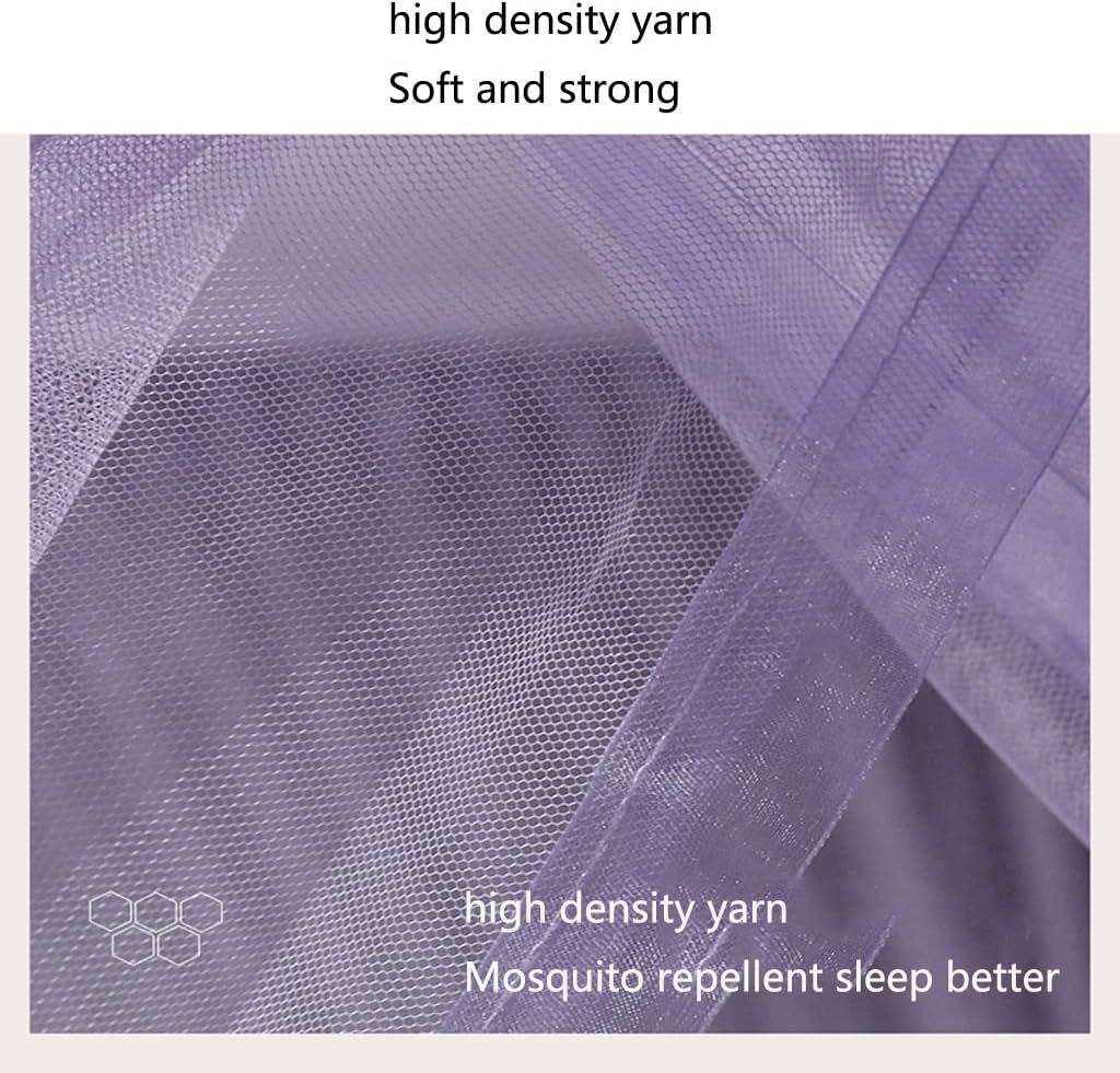 Mosquito NET Elegant Bed Canopy Retractable U-Shaped Floor Mosquito Net Three-Door Bold Stainless Steel Bracket for Covering Beds,Cribs,Hammocks (Grey 1.8 * 2.2m)
