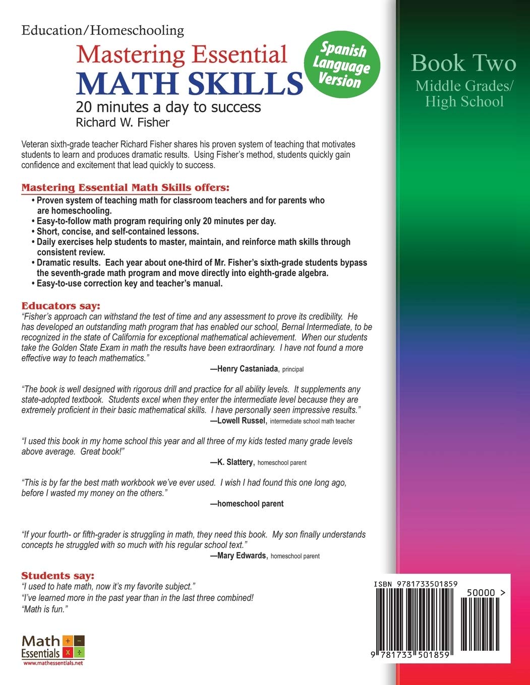 Mastering Essential Math Skills Book 2, Spanish Language Version (Stepping Stones to Proficiency in Algebra - Spanish) (Spanish Edition)