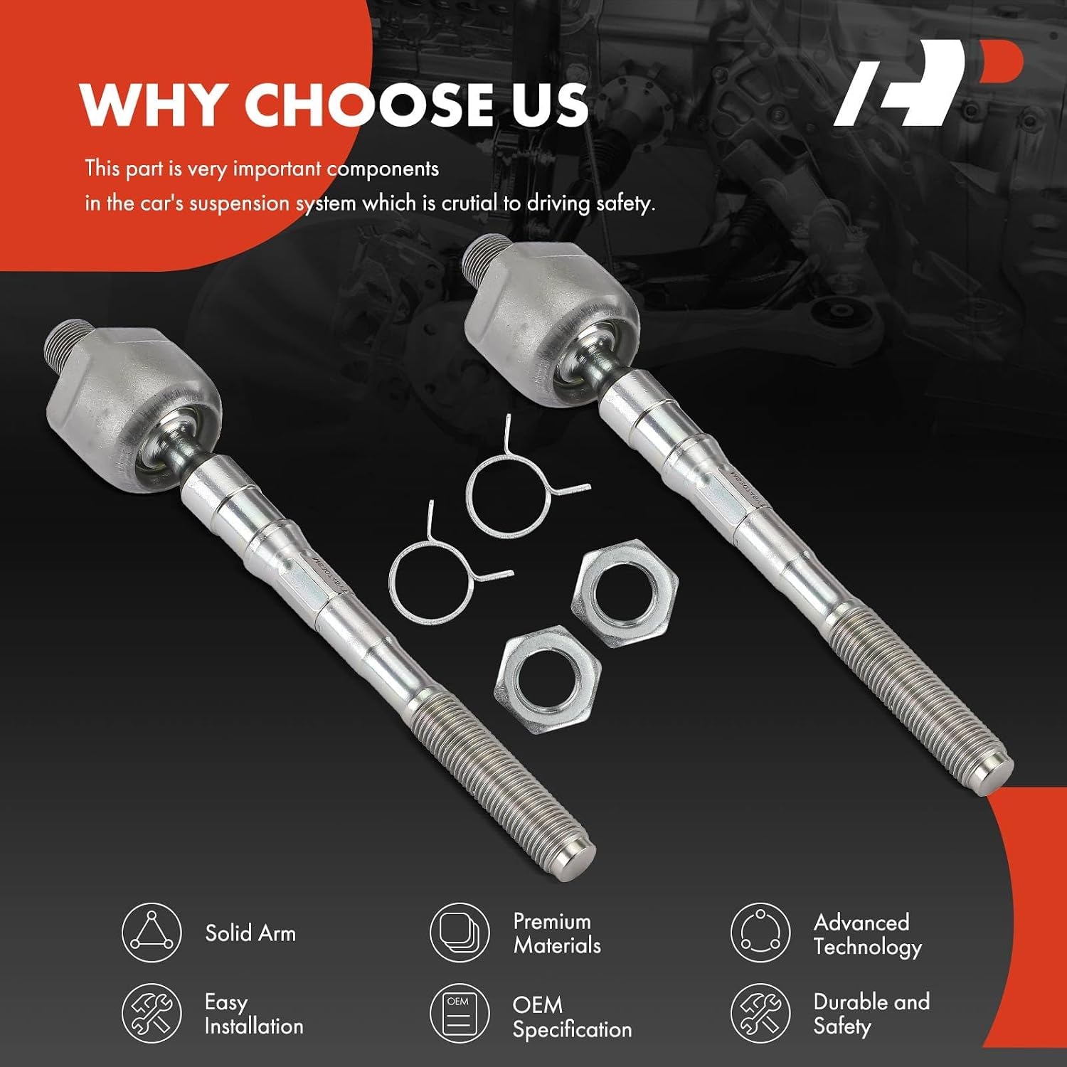 A-Premium 2 x Front Inner Tie Rod Ends, Compatible with Infiniti M35h 2012-2013, M37 2011-2013, M56 2011-2013, Q70 2014-2019, Q70L 2015-2019