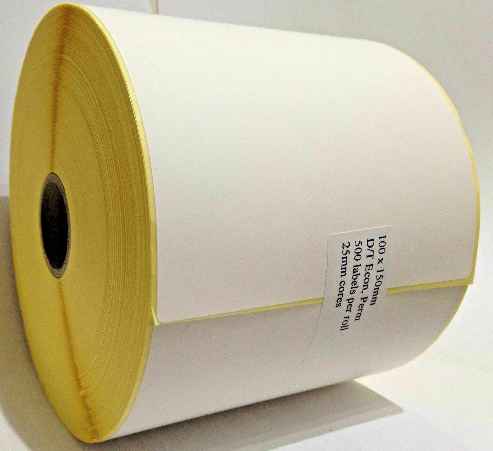 Zebra GK420D - 100mm x 150mm 4 x 6 White Direct Thermal Labels (8 Rolls (4000 Labels))