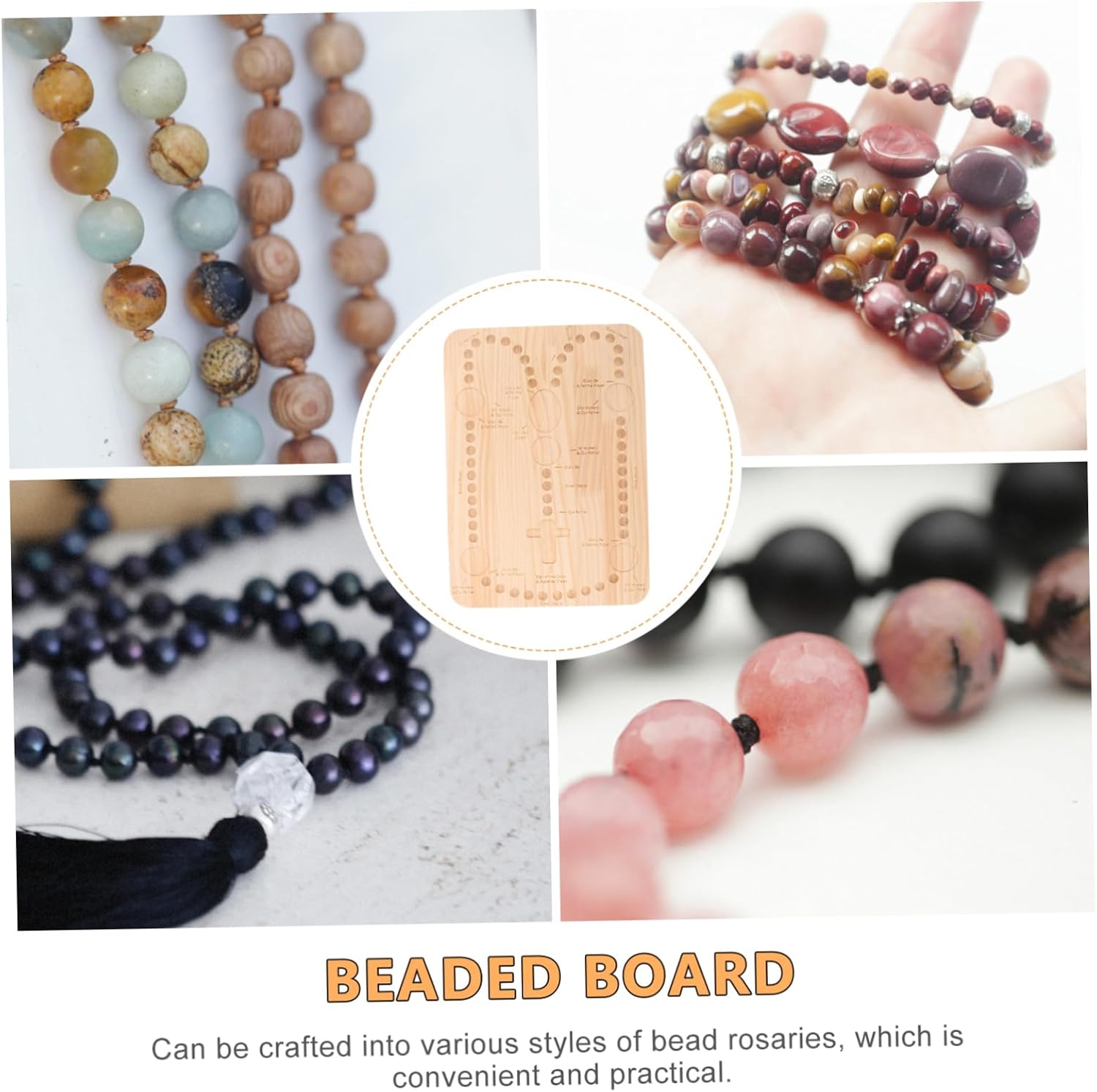 SEWOART Wooden DIY Bead Board Jewelry Making Organizer Bead Mat for Jewelry Making Boards for Design Bracelet Bracelet Tray
