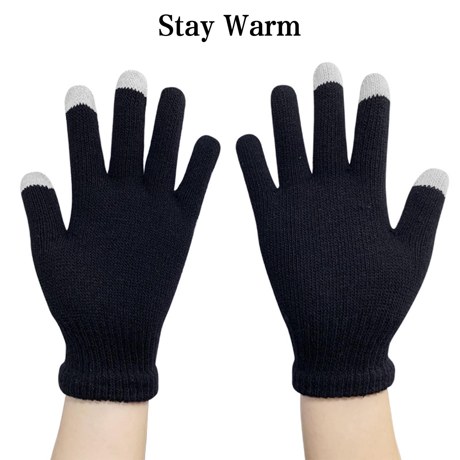 Gants Tactiles Roblo d'Hiver Tricotés Chauds et Doux Pour Sport Usage Quotidien