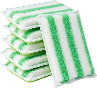 Scrub Sponges for Dishes, Non-Scratch Scrubbing Sponges for Kitchen - Dual-Sided Scouring Pads for Heavy Duty Cleaning - Sustainable Cellulose & Durable Fiber (6Pack)