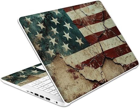 Laptop Skin Decal HP 15.6" - US Flag, Laptop Cover Sticker, No Cutting Required, No Bubble, Waterproof, Scratch Resistant - Including Wide Screen and Wrist Pad