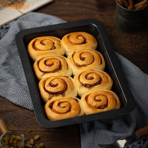 Miniatura 5 de CHEFMADE Molde rectangular para tartas, antiadherente de 10.8 pulgadas, molde oblongo, 7 x 10.8 pulgadas, juego de 2