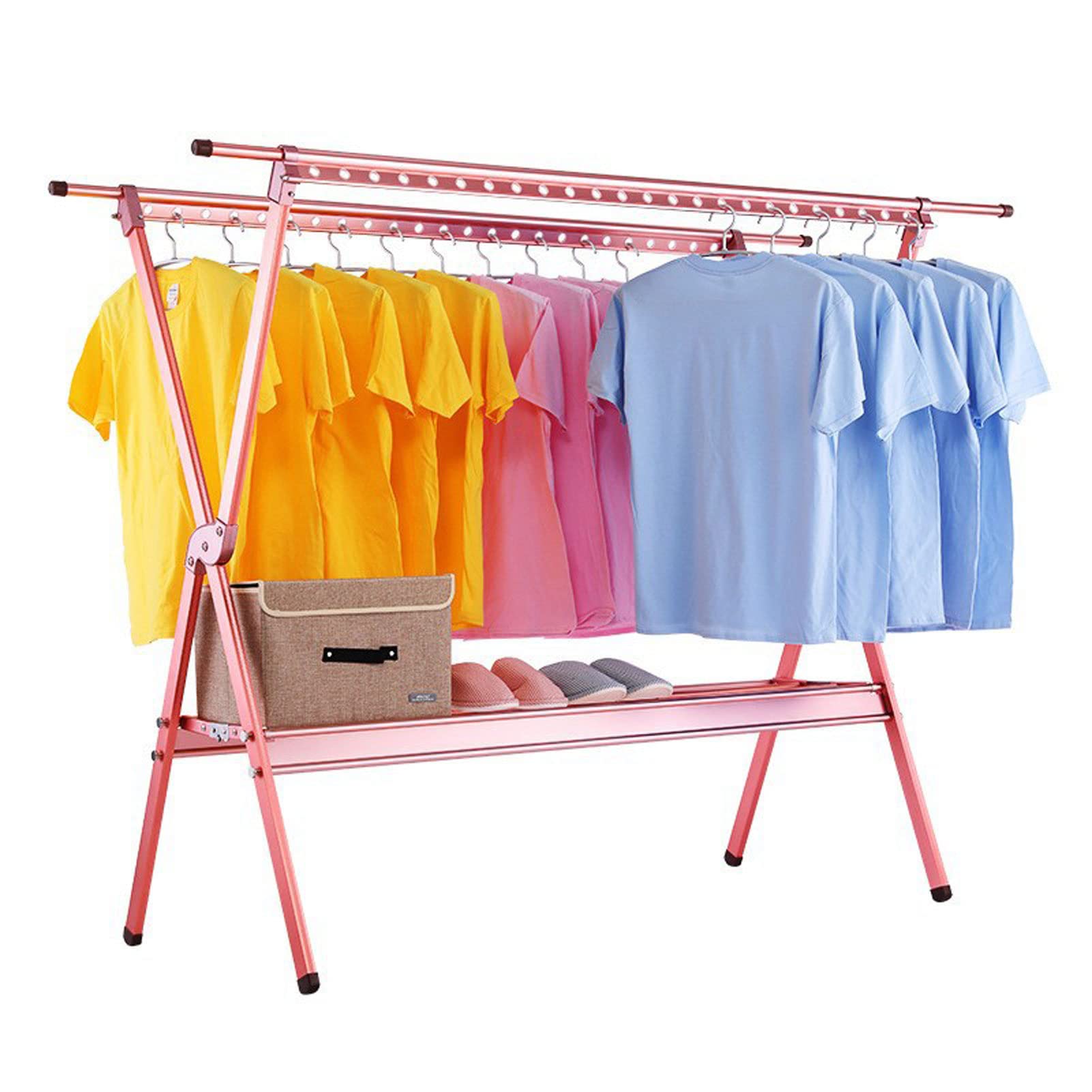 Étendoir portable peu encombrant idéal pour sécher le linge sur le balcon