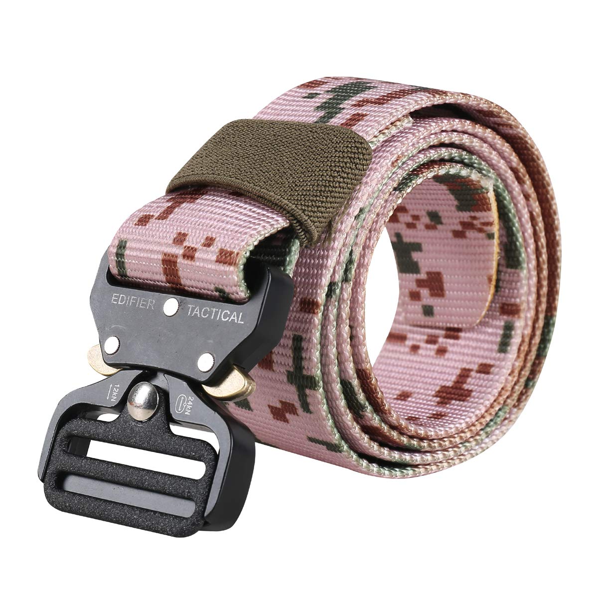 Breathable Webbing Nylon Military Style Tactical Canvas Men Women Waist Belt with Heavy-Duty Quick-Release Metal Buckle 1.5 Inches Wide, Waist size upto 40 Inches (Pack of 1)