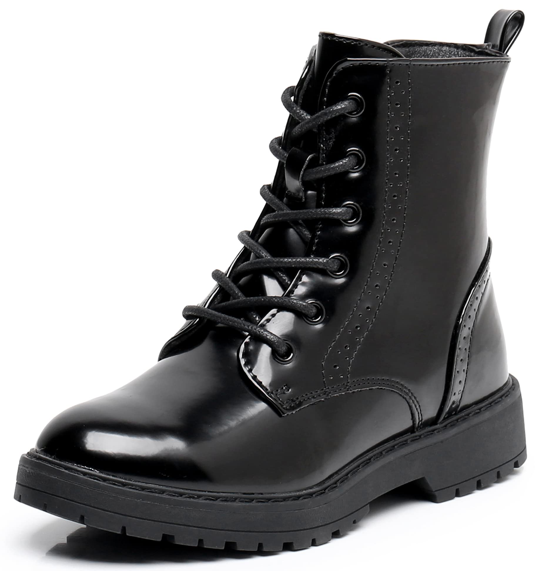 Blikcon Kids Girls Combat Ankle Boots Lace up Inner Zipper Fashion Booties (Little Kid/Big Kid)…