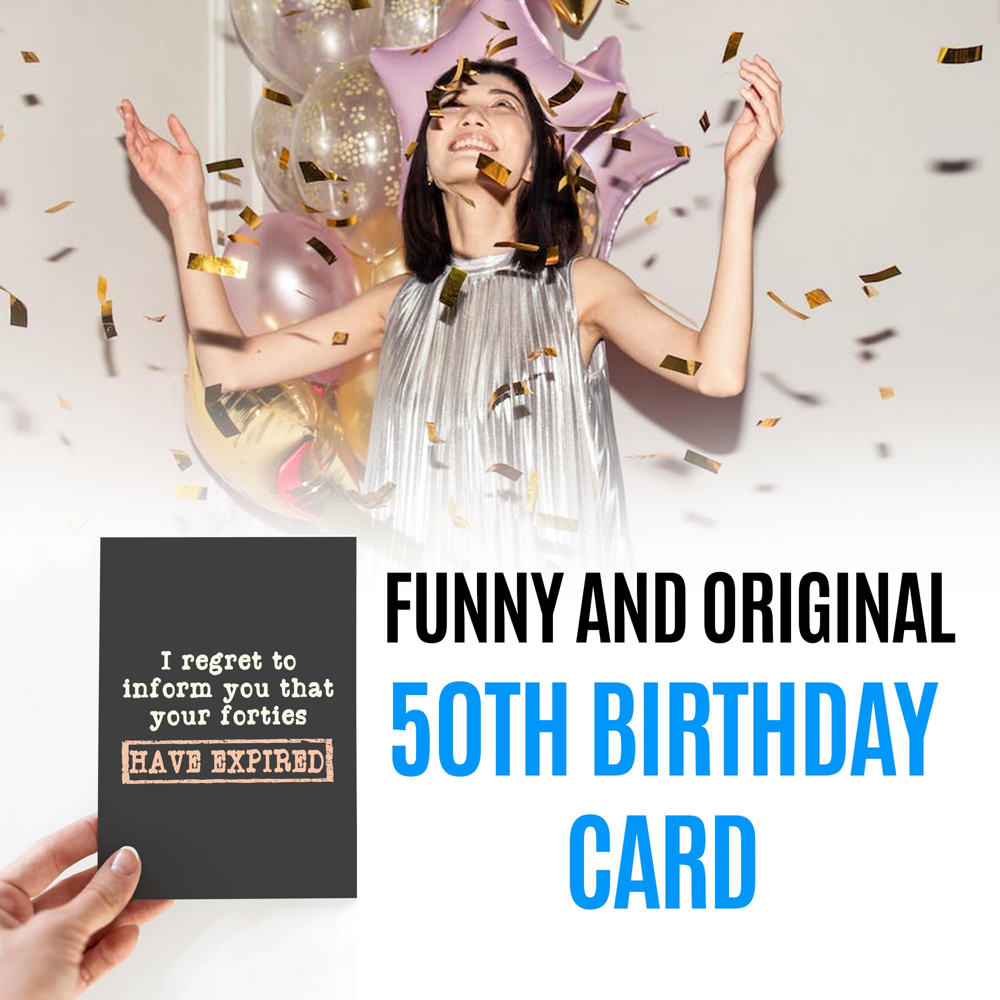 Carte D'anniversaire Humoristique Pour Homme Ou Femme Avec Enveloppe,Carte Blague Pour Quelqu'un Qui Tourne 50 Ans, Les Amis Ou Un Collègue,Vos Années Quarantes Ont Expiré